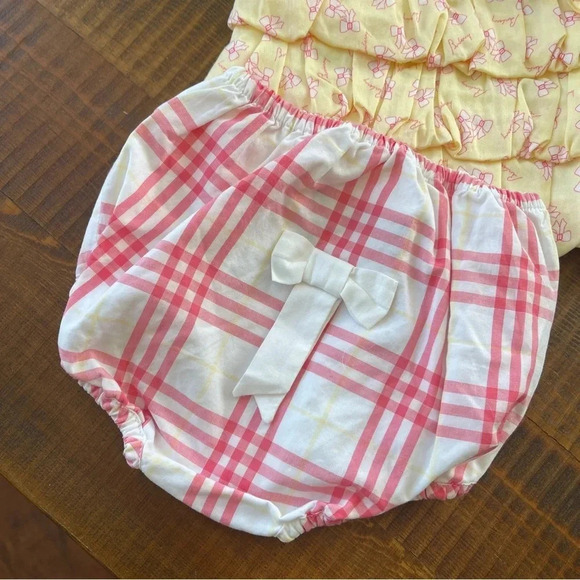 Dress + pants sleeveless cross back 1/3 months pink Burberry - Picture 2 of 7